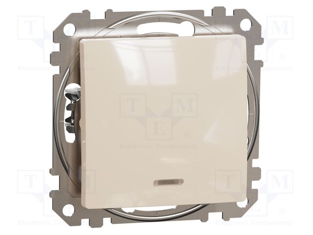 Momentary switch; Poles: 1; 250VAC; IP20; beige; monostable