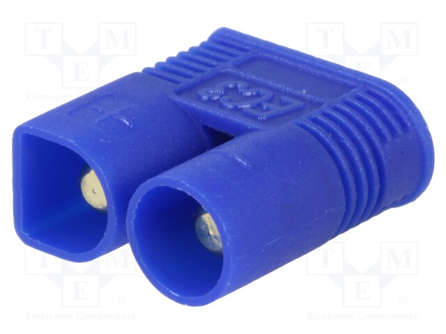 Plug; DC supply; EC3; male; PIN: 2; for cable; soldered; Colour: blue