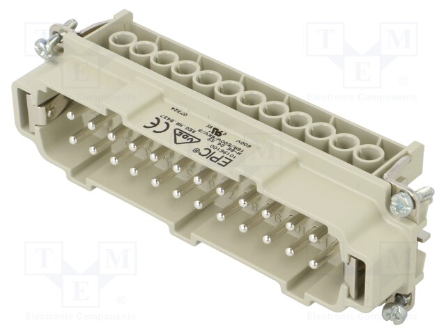 Connector: rectangular; male; EPIC H-BE; PIN: 24; 24+PE; 16A; 500V
