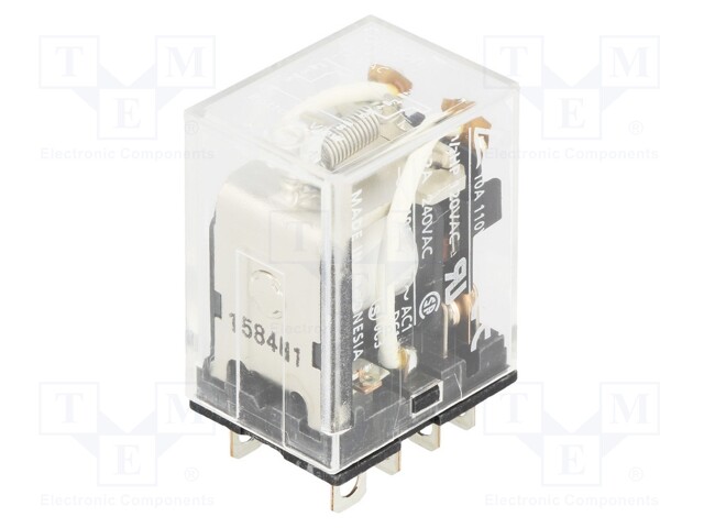 Relay: electromagnetic; DPDT; Ucoil: 12VAC; 10A/110VAC; 10A/24VDC