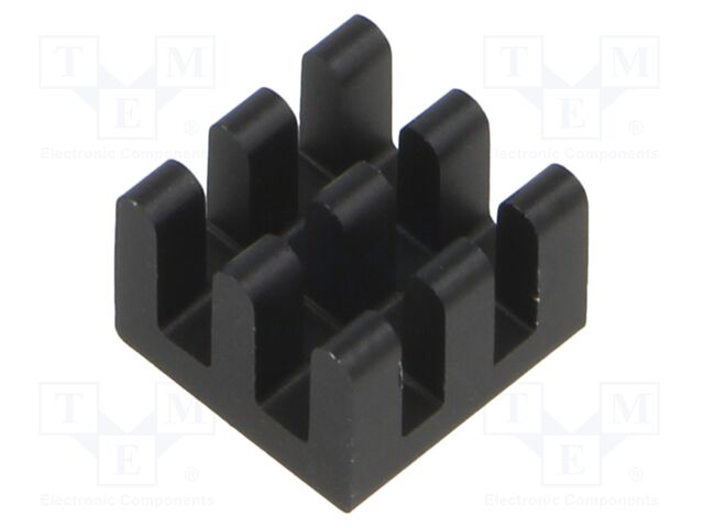 Heatsink: extruded; grilled; black; L: 10mm; W: 10mm; H: 7mm; anodized