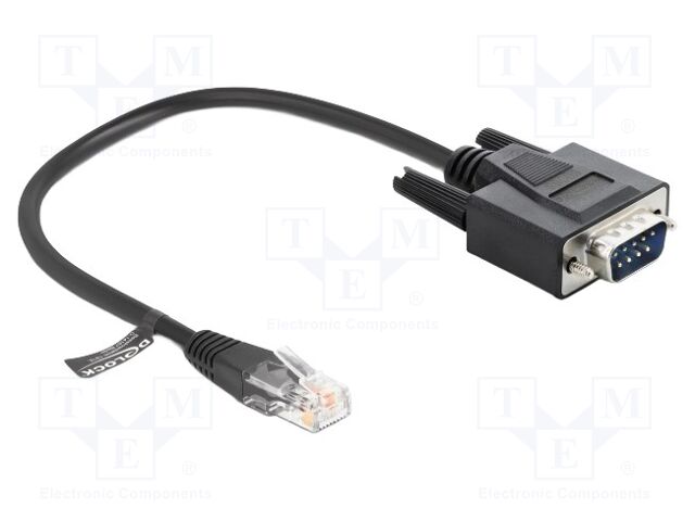 Cable; D-Sub 9pin plug,RJ45 plug; PVC; 0.3m; black