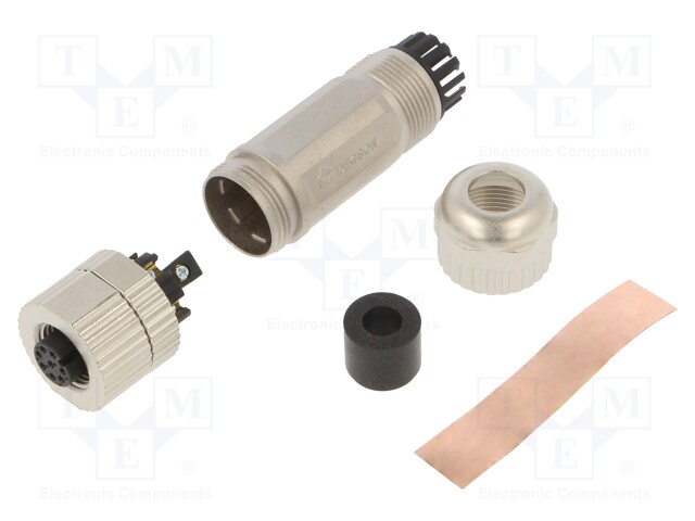 Plug; M12; PIN: 8; female; A code-DeviceNet / CANopen; for cable