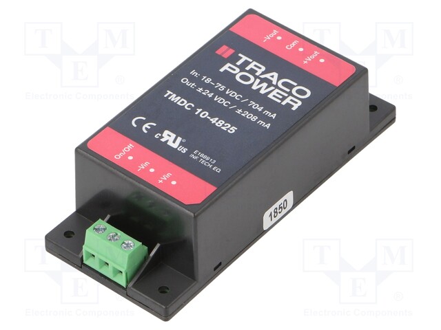 Converter: DC/DC; 10W; Uin: 18÷75V; Uout: 24VDC; Uout2: -24VDC; 65.8g