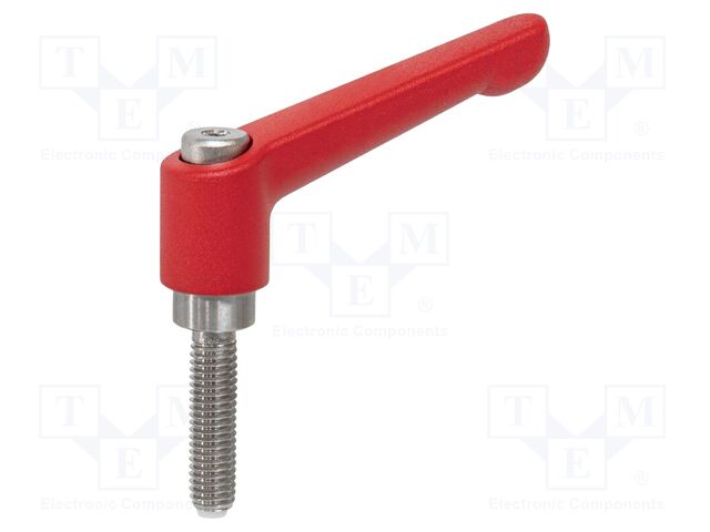 Lever; adjustable; Thread len: 32mm; Lever length: 30mm; Body: red