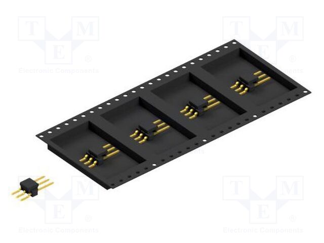 Connector: pin strips; pin header; male; PIN: 3; 2.54mm; SMT; 1x3