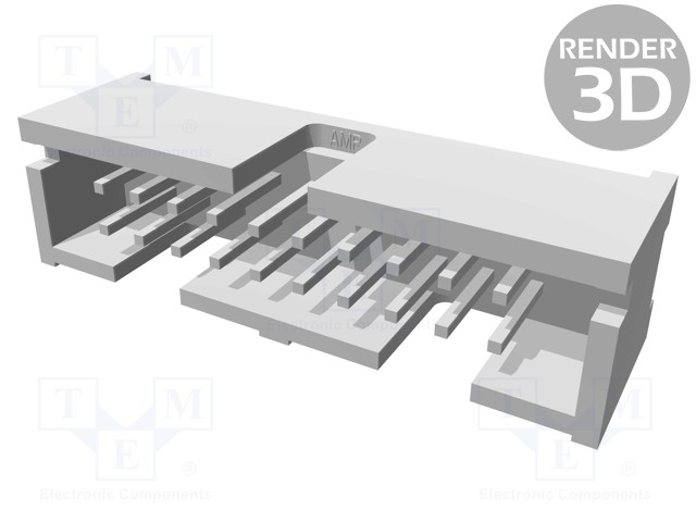 Socket; IDC; male; PIN: 20; straight; THT; gold-plated; 2.54mm