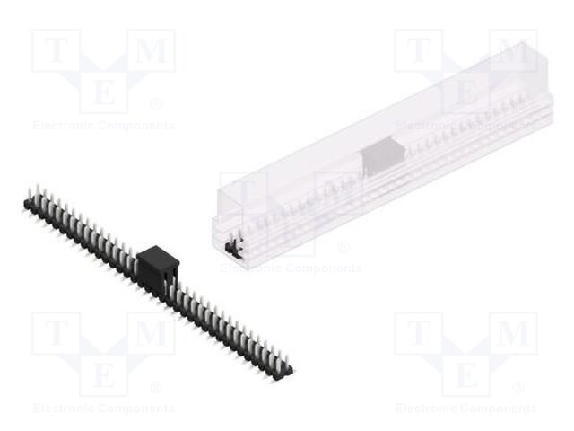 Connector: pin strips; pin header; male; PIN: 72; 2.54mm; SMT; 2x36