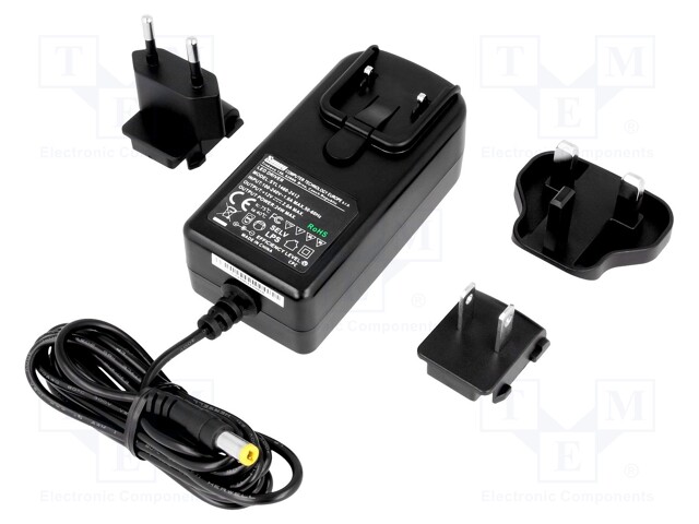 Power supply: switched-mode; 12VDC; 2A; Out: 5,5/2,1; 24W; 0÷40°C