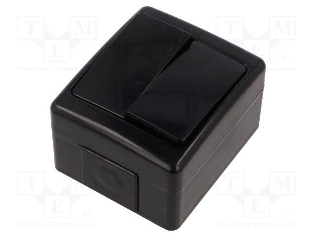 Touch switch; 250VAC; IP44; wall mount; black; No.of butt: 1