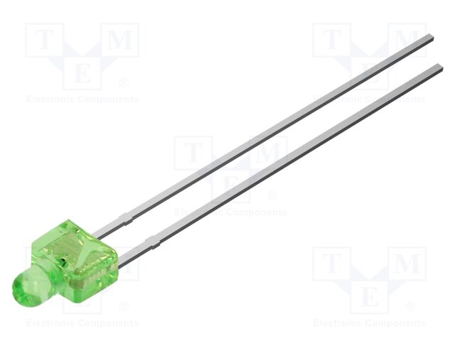 LED; yellow green; 2mm; 150mcd; 120°; Front: flat; tower; THT; 2.1VDC