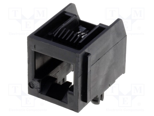 Socket; RJ12; PIN: 6; Cat: 3; PCB snap-in; nickel plated; THT; 16mm
