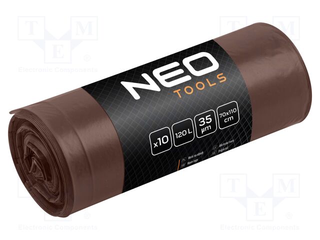 Trash bags; brown; 120l; 10pcs.