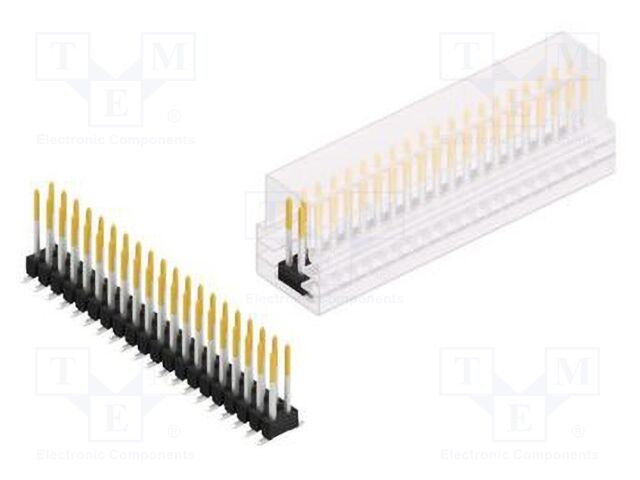 Connector: pin strips; pin header; male; PIN: 40; 2.54mm; SMT; 2x20
