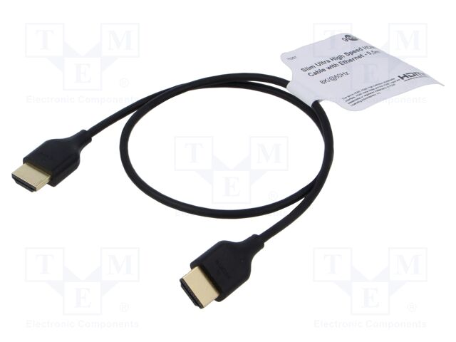 Cable; HDMI plug,both sides; 0.5m; black; HDCP 2.2,HDMI 2.0