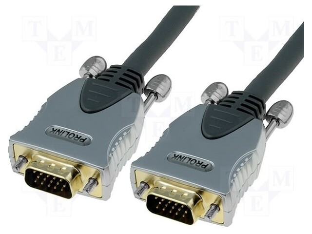 Cable; D-Sub 15pin HD plug,both sides; black; 5m