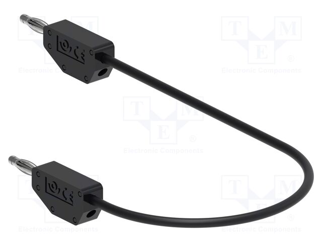 Test lead; 60VDC; 30VAC; 6A; banana plug 2mm,both sides; Len: 0.5m