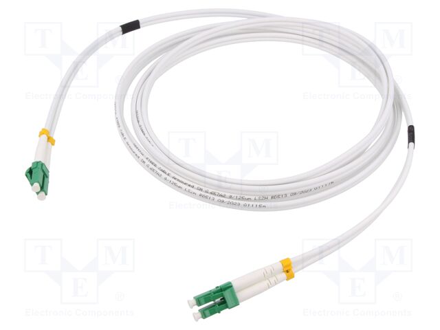 Fiber patch cord; OS2; LC/APC,both sides; 1m; LSZH; white