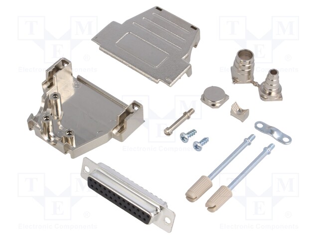 D-Sub; PIN: 25; plug; female; soldering; for cable; black