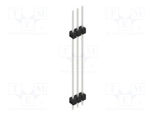 Connector: pin strips; pin header; male; PIN: 3; 2.54mm; THT; 1x3