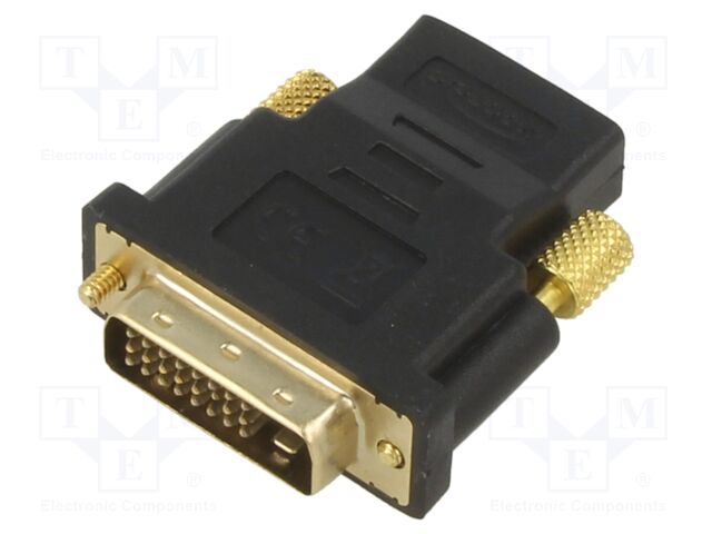 Adapter; DVI-D (24+1) plug,HDMI socket; UHD 2160p; black