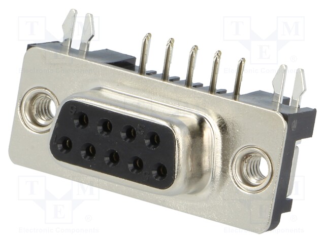 D-Sub; PIN: 9; socket; female; 4,2mm standard; Locking: screws; THT