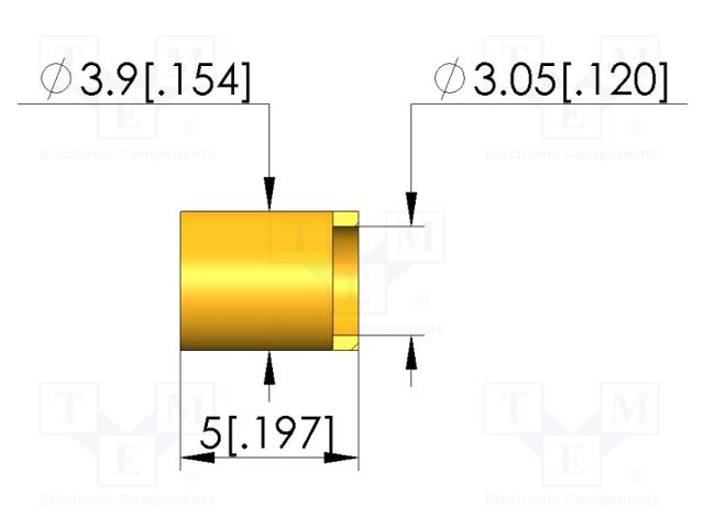 Sleeve for test probe; brass; DS-103; Features: magnetic; L: 5mm