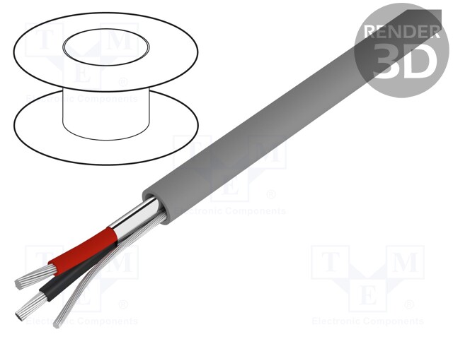 Wire; CSA CMG FT4,UL AWM 2092,UL CMG,VW-1; 2x16AWG; Al-PET foil