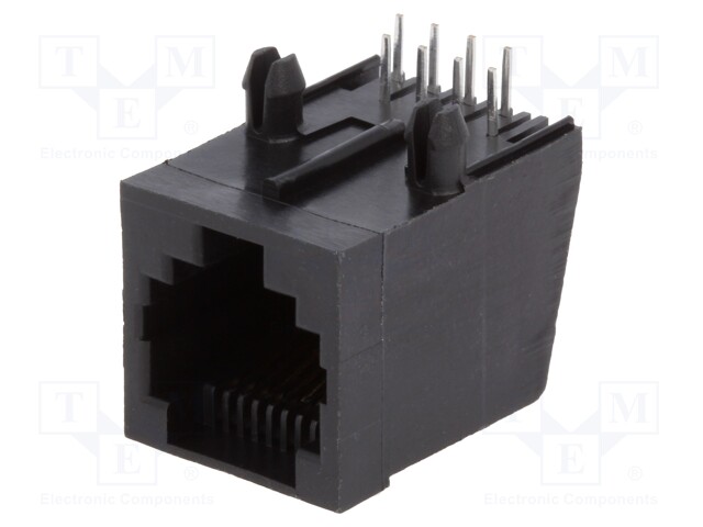 Socket; RJ45; PIN: 8; Layout: 8p8c; THT; angled