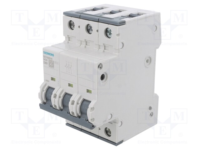 Circuit breaker; 230/400VAC; Inom: 63A; Poles: 3; DIN; Charact: D