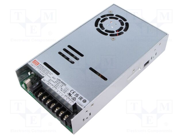 Power supply: switched-mode; buffer; 600W; 55.2VDC; 7.87A; OUT: 2