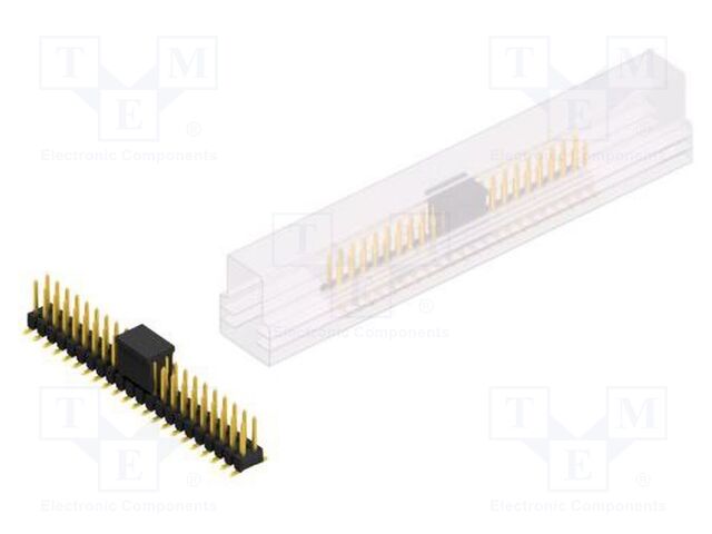 Connector: pin strips; pin header; male; PIN: 44; 2.54mm; SMT; 2x22