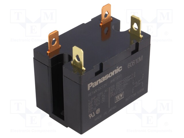 Relay: electromagnetic; SPST-NO; Ucoil: 12VDC; Icontacts max: 30A