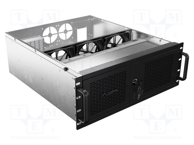 Enclosure: ATX server; Standard: 19"; 4U; black; Z: 430mm; X: 520mm