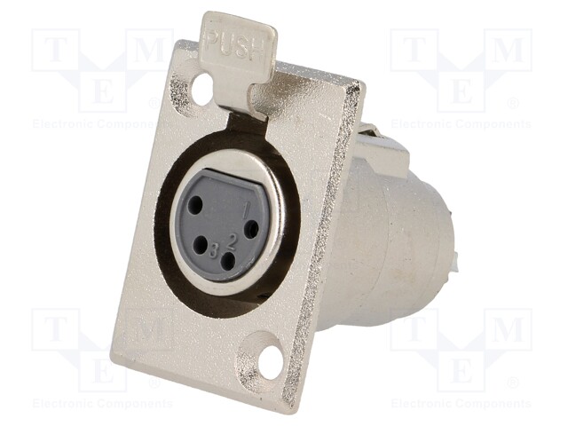 Socket; XLR; female; PIN: 4; soldering; Case: XLR standard