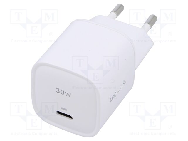 Power supply: switching; mains,plug-in; 3A; 30W; Out: USB C; white