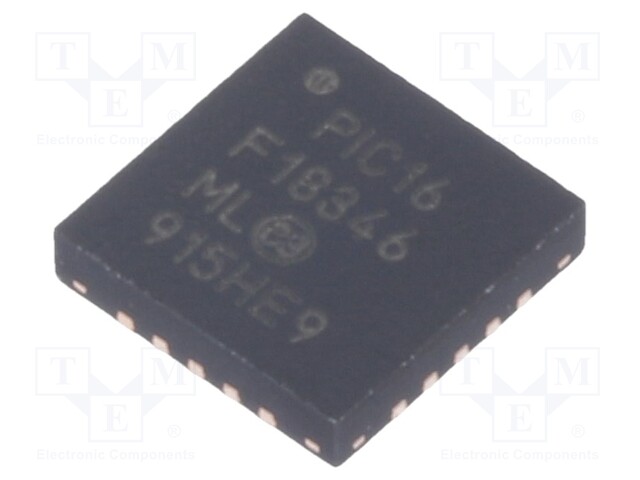 PIC microcontroller; Memory: 28kB; SRAM: 2048B; EEPROM: 256B; SMD