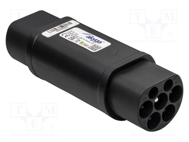 EMobility: adapter; 240/250VAC; 22kW; IP55; three-phase; 32A; black