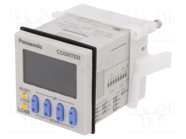 Counter: electronical; 2x LCD; pulses; 9999; SPDT; Cutout: 45x45mm