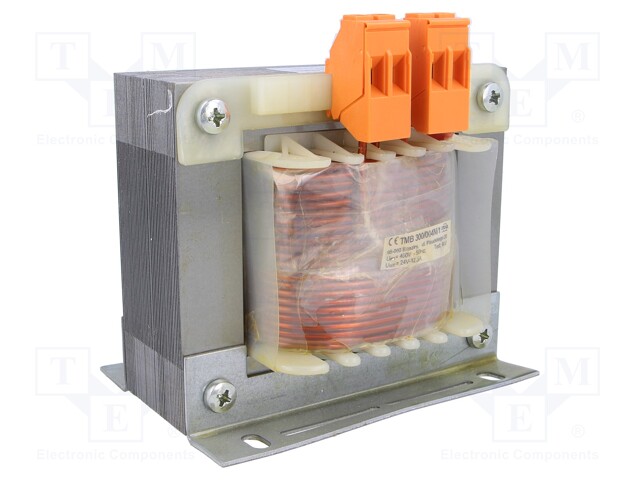 Transformer: mains; 300VA; 400VAC; 24V; Leads: terminal block; IP00