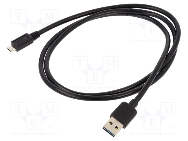 Cable; USB 2.0; USB A plug double sided,USB B micro plug; 1m