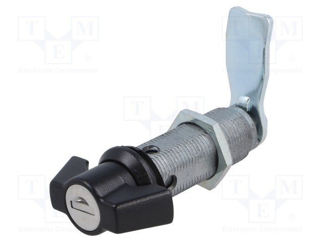 Lock; zinc and aluminium alloy; 60mm; black finish