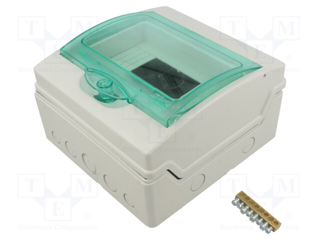Enclosure: for modular components; IP65; light grey; No.of mod: 8