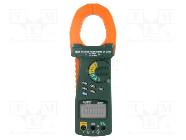 AC/DC digital clamp meter; Øcable: 50mm; Sampling: 2x/s; 1÷99%
