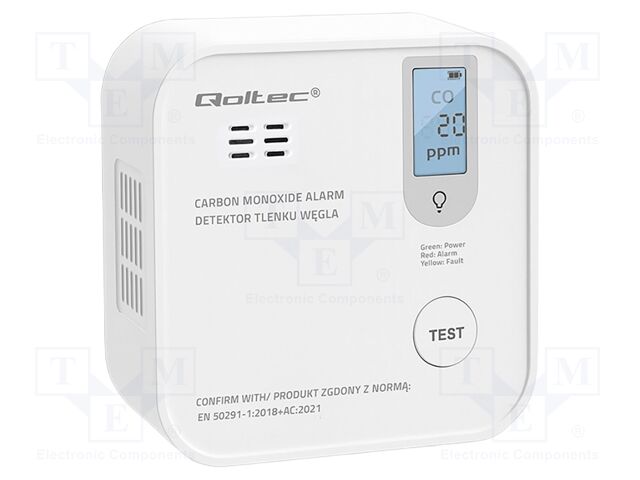 Meter: CO detector; Display: LCD; 87x87x31mm; -10÷40°C