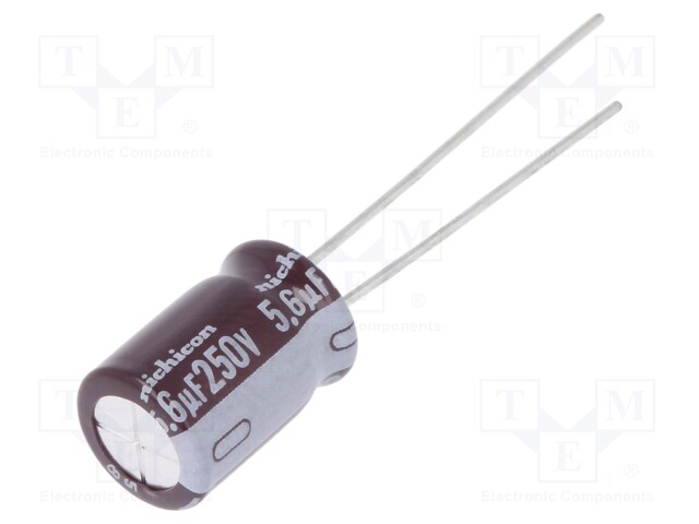 Capacitor: electrolytic; THT; 5.6uF; 250VDC; Ø8x11.5mm; ±20%