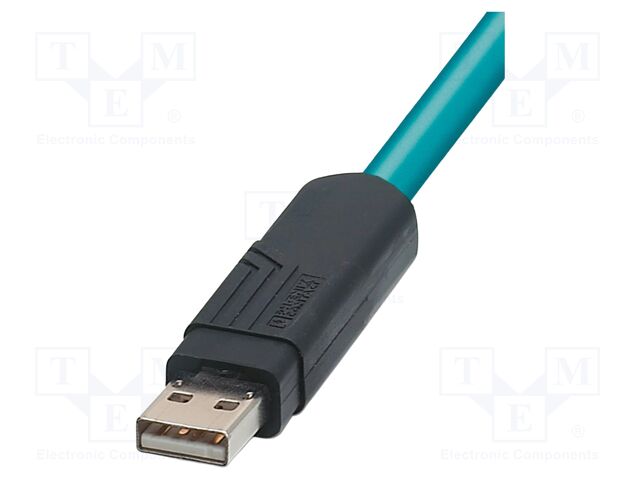 Cable; USB 2.0; cables,USB A plug; 5m; light blue; Cu; PUR; Cores: 6