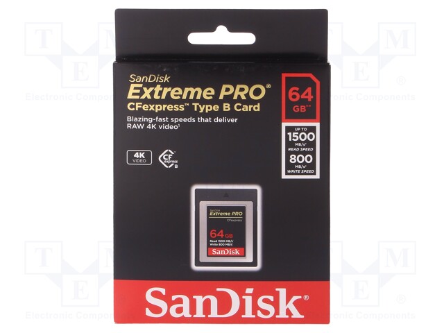 Memory card; Extreme Pro; CFexpress B; 64GB; Read: 1500MB/s