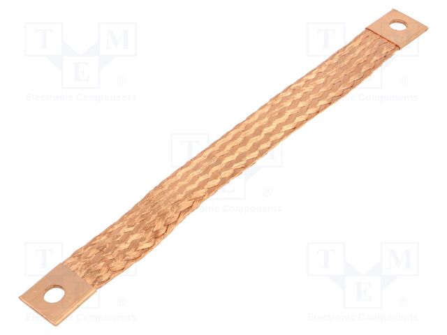 Braids; earthing tape; 25mm2; Ø1: 9mm; Ø2: 9mm; 150A; L: 230mm