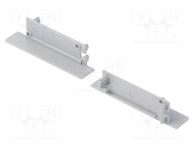 Cap for LED profiles; grey; ABS; Application: FLAT8